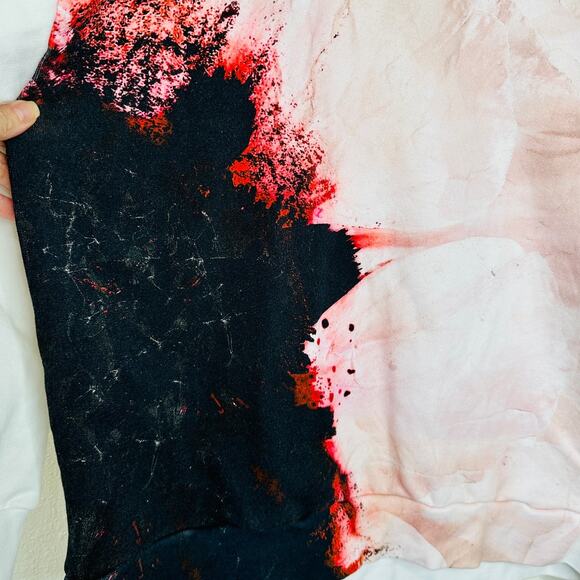 Alexander McQueen Anemone White Red Print Cotton Sweatshirt 46 / 12 - Picture 6 of 15